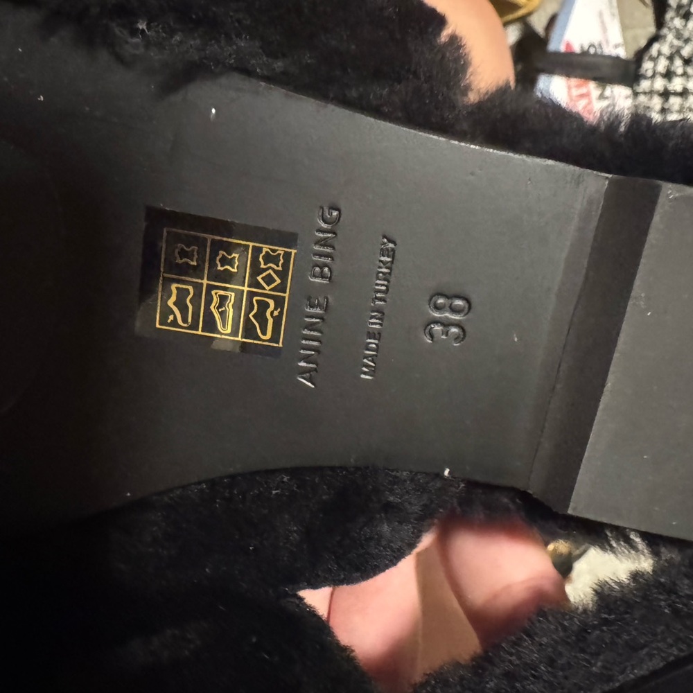 Anine Bing Black Fur-Lined Footwear